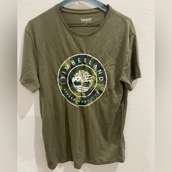 Timberland Olive Green Short Sleeve Top Size S/P - Picture 1 of 5